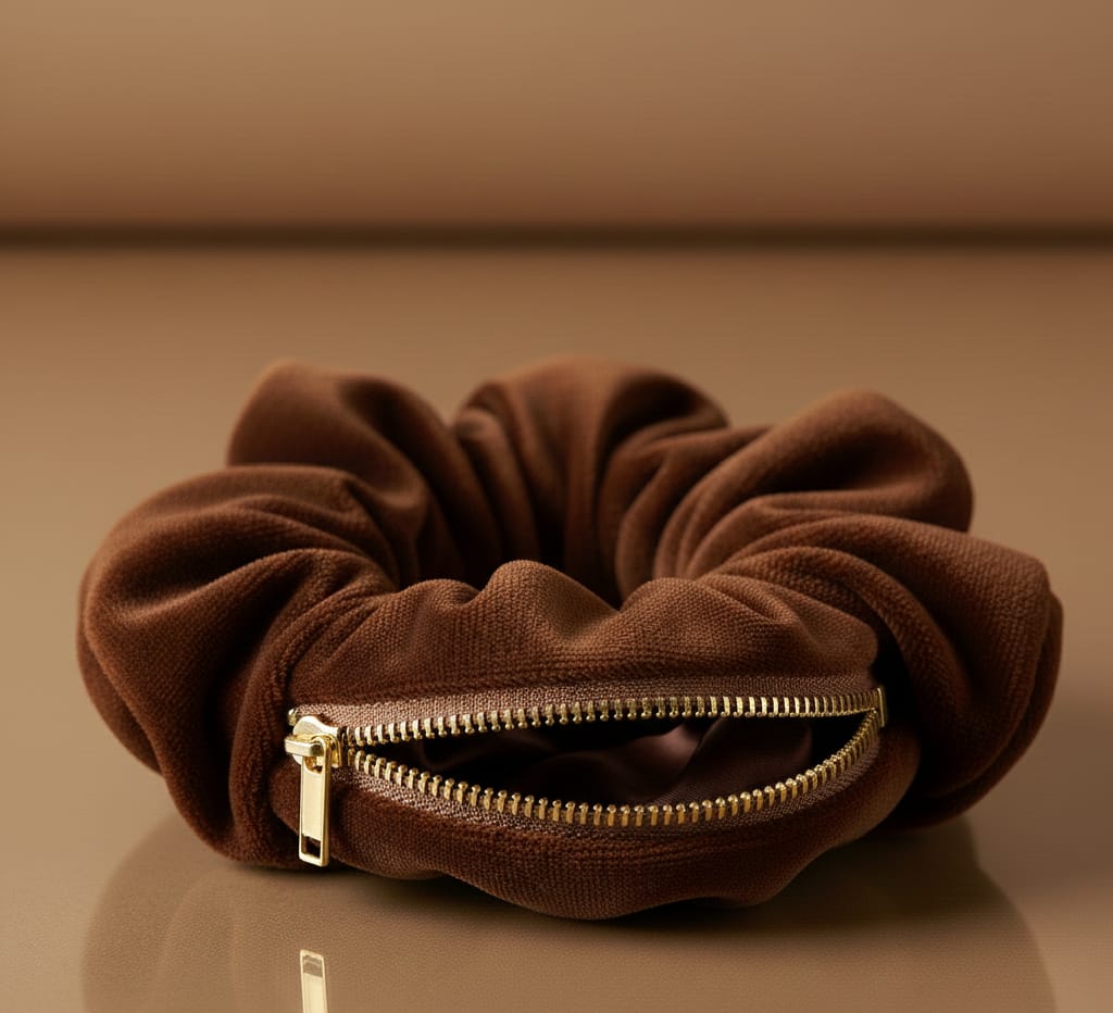 Scrunchies Mocha Brown Velvet