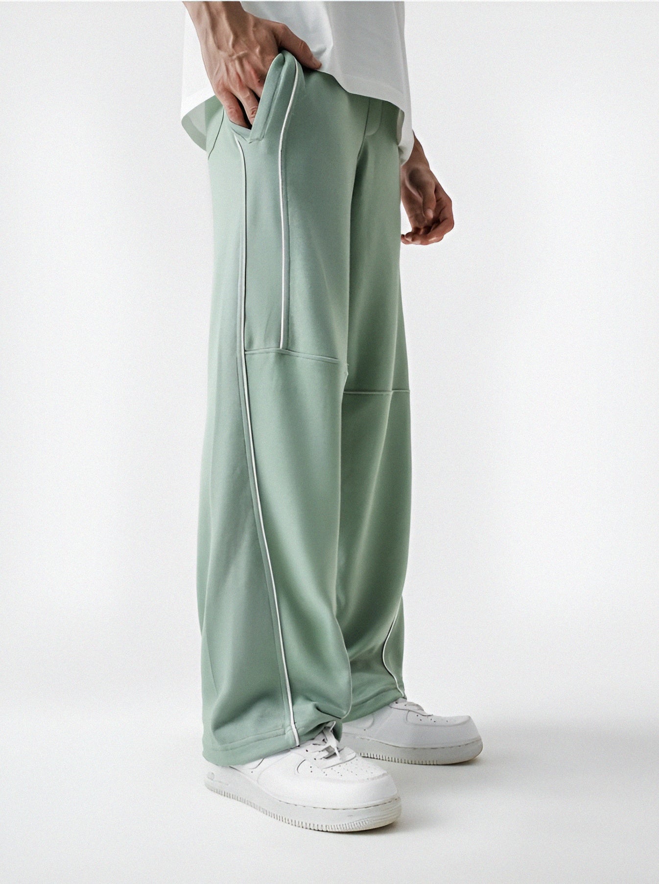 Piping Trouser | Sage Green